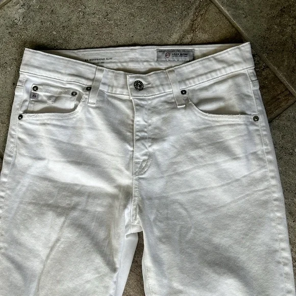 Like New AG Adriano Goldschmied White Ex Boyfriend Slim Slouchy Jeans 28 R - Picture 6 of 12